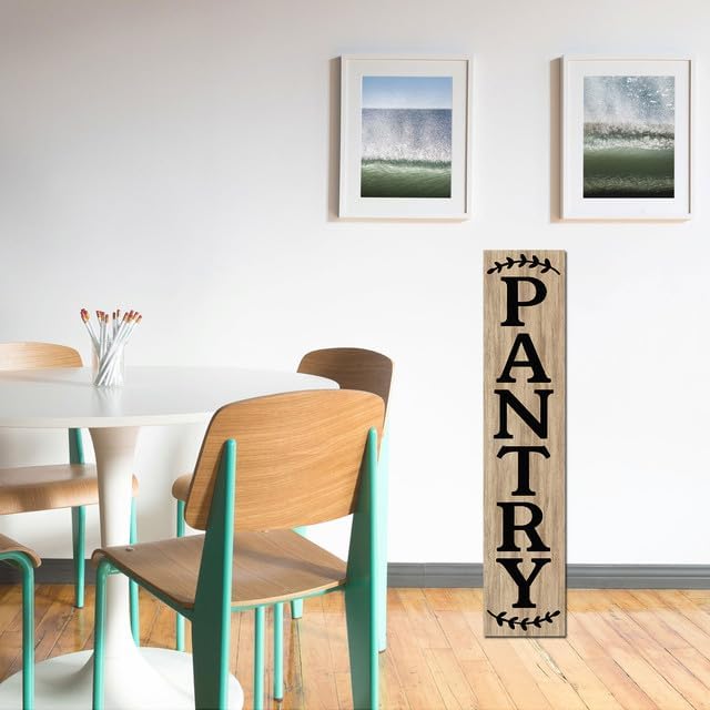 Vertical Pantry Sign Wall Decor 8"x48" Pantry Decor Farmhouse Wood Large Pantry Sign for Hanging Kitchen Sign Wood Sign Vertical Sign Wood Sign Kitchen Wall Art Decor Hanging Plaque Sign - Image 3