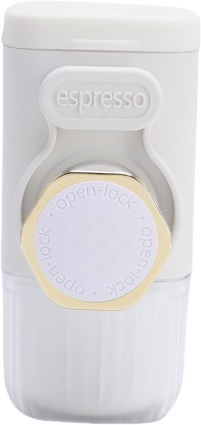 Portable Coffee Maker Lightweight and Compact Manually Operated Coffee Machine for Travel Camping Hiking ABS 100ml (White) by shenruifa