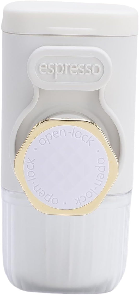 Portable Coffee Maker Lightweight and Compact Manually Operated Coffee Machine for Travel Camping Hiking ABS 100ml (White) by shenruifa