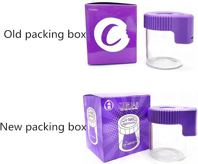 Led Transparent Glass Seal Storage Jar, Light-Up Magnifying Ornamental Glass Bottle（Purple） - Image 3