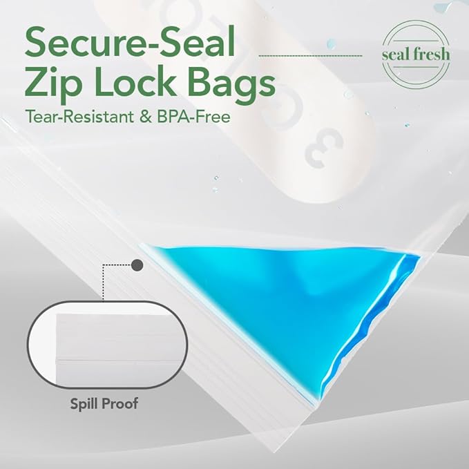 Seal Fresh 3 Gallon Large Plastic Storage Bags – 16" x 18" (90 Count) – Reusable XXL Extra Large Clear Jumbo Zip Bags with Sealable Zipper Top For Clothes, Travel, Moving - Image 3