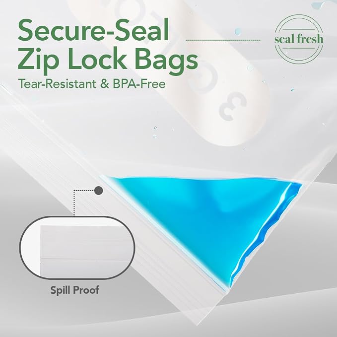 Seal Fresh 3 Gallon Large Plastic Storage Bags – 16" x 18" (30 Count) – Reusable XXL Extra Large Clear Jumbo Zip Bags with Sealable Zipper Top For Clothes, Travel, Moving - Image 3