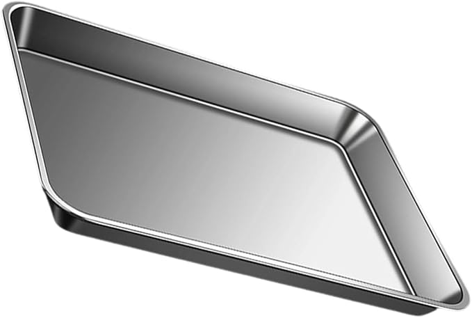 304 Stainless Steel Flat Bottom Oven Tray with Even Heat Distribution Practical Baking Pan for Pastries and Breads Stainless Steel Cookie Sheet - Image 4