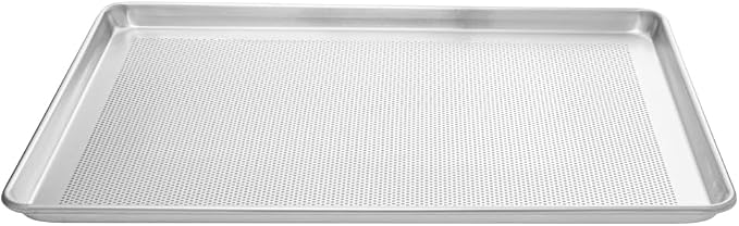 Restaurantware Met Lux 26 x 18 x 1 Inch Baking Sheet Pan 1 Perforated High Temp Baking Sheet - Full-Size Freezable Silver Aluminum Potato Chip Baking Tray Dishwasher-Friendly - Image 9