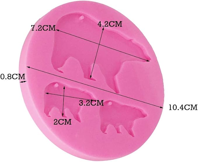 Cute Bear Baby Mom Keychains Silicone Mold DIY Pudding Chocolate Handmade Ice Cream Crystal Gum Paste Ice Cube Candy Fondant Mold Soap Mould Jelly Shots Cupcake Cake Topper Decoration Desserts - Image 2