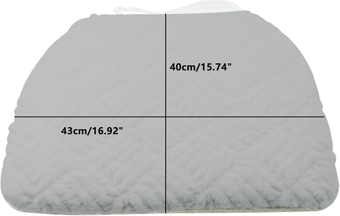 Plush Chair Cushion, Oval Chair Cushion Pad,Ultra Soft Nonslip Seat Pad,Comfortable Chair Cushion Cover,2PCS Memory Foam Chair Seat Cushion for Home Office Kitchen Dining Chairs Grey - Image 2