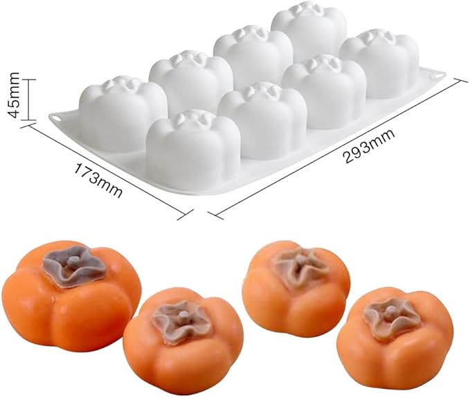 Silicone Mold Baking Pan Non-Stick Baking Pastry Chocolate Cake Dessert DIY Decoration Tools (Persimmon W_11.8x6.8x0.18 inch)