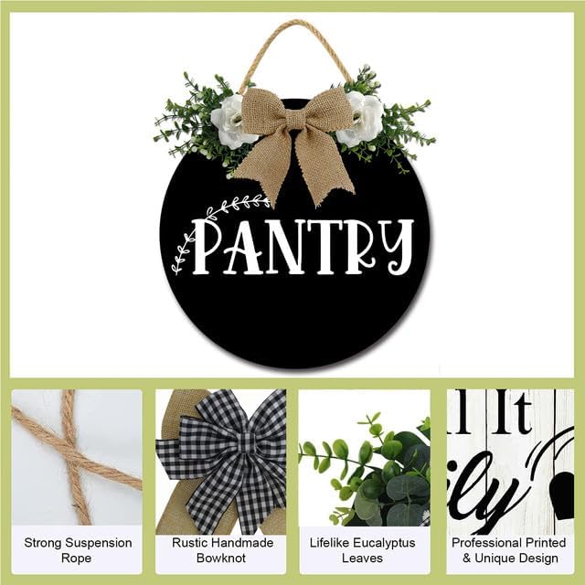 Pantry Sign Pantry Wall Decor Farmhouse Pantry Sign Wooden Rustic Pantry Sign Pantry Hanging Sign Wooden Art Kitchen Sign Decor for Home Holiday Decoration 11inch - Image 6