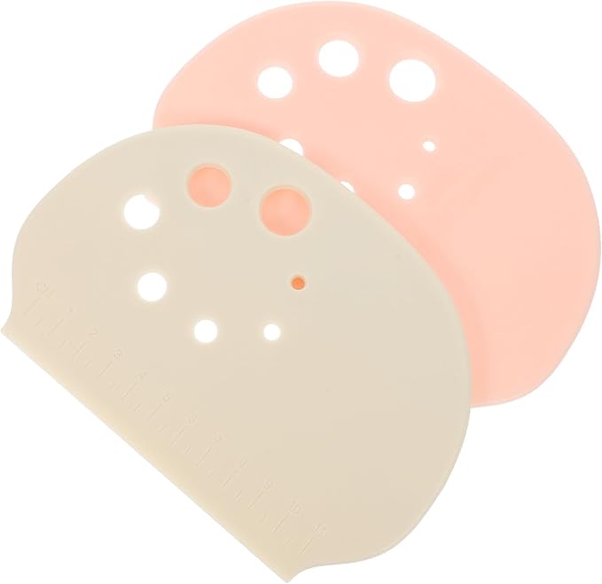 jojofuny 2pcs Reusable Dough Scraper with Measuring Scale and Non-slip Surface, Pp Dough Cutter for Pastries and Breads, Comfortable Grip Kitchen Tool for Baking and Cake Preparation by jojofuny