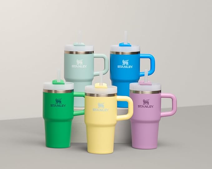 STANLEY Quencher H2.0 Flow State Tumbler, 20 oz, Azure | Handle and Straw | 3-Position Lid | Cup Holder Compatible for Travel | Insulated Stainless Steel Cup | BPA-Free - Image 7