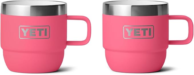 YETI Rambler 6 oz Stackable Mug, Stainless Steel, Vacuum Insulated Espresso/Coffee Mug, 2 Pack by YETI