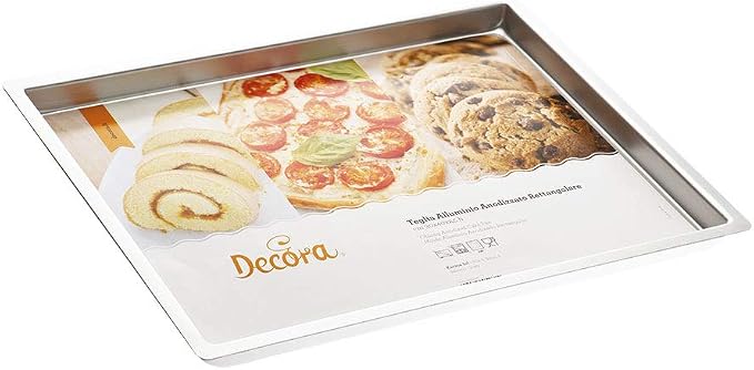 Decora 0062648 Professional Baking Tray 30 x 40 x H 2.5 cm Rectangular Anodized by DECORA