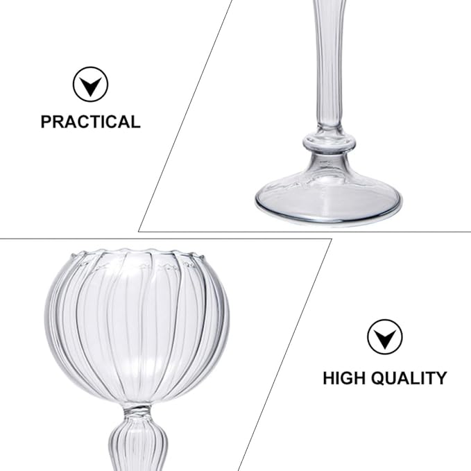 Ipetboom Creative Wine Goblet Cup Glassware Multifunctional Portable round Glass Cocktail Tumbler with Smooth Cup Mouth Lightweight for Bar Party Use - Image 3