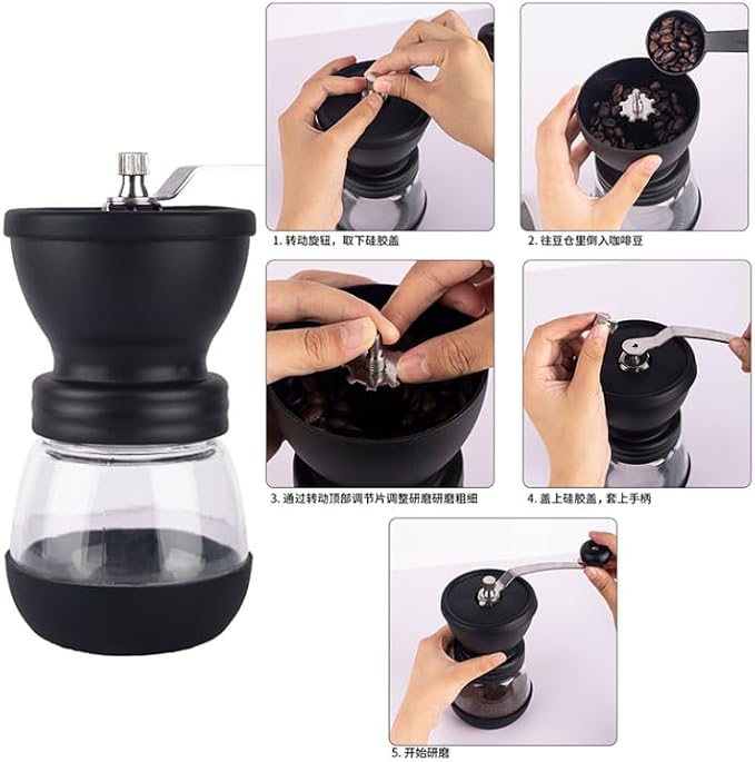 Portable manual espresso machine, manual coffee grinder and mini travel coffee machine set, suitable for camping, cars, RVs, hiking, offices, homes and coffee bean grinding. - Image 7