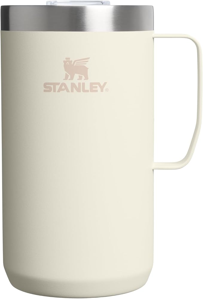 STANLEY Everyday Camp Mug 24oz | Drink Through Lid | Cup for Coffee, Tea and Drinks | Insulated Stainless Steel Coffee Mug | BPA-Free | Cream by Unknown
