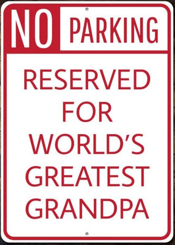Grandpa Parking Sign, Grandpa Gift, Grandpa Garage Decor, Gift for Grandpa, Father's Day Gift, Dad Metal Sign, Metal Sign - Quality Aluminum 12x16 Inches,Fun Kitchen Decor, Funny Bar Signs, Vintage Kitchen Signs by ANWND