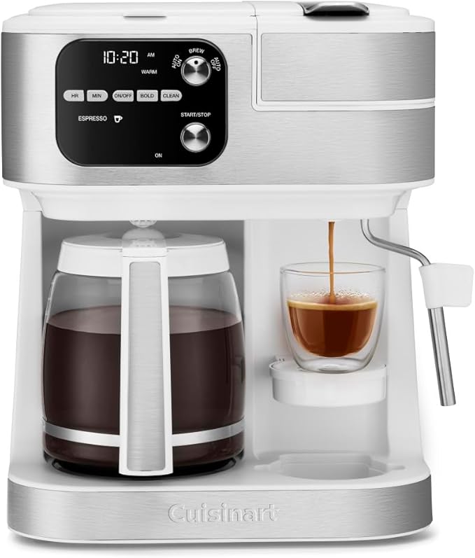 Cuisinart Coffee Center Barista Bar 4-in-1 Coffee Maker, Single-Serve Pods Compatible, Coffeemaker, Three Brewing Sizes, SS-4N1WNAS, White by Cuisinart
