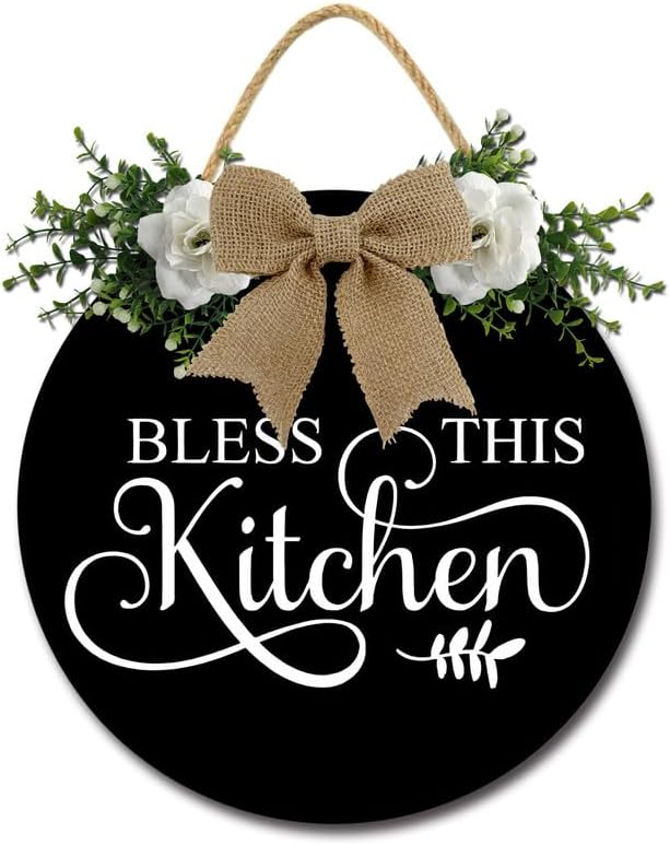 Kitchen Wall Decor Bless This Kitchen Wall Decor Rustic Farmhouse Wooden Funny Kitchen Door Sign for Home Wall Decor Dining Room Wall Decor 11inch by Unknown