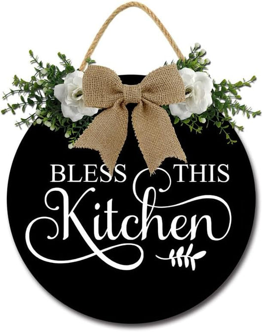 Kitchen Wall Decor Bless This Kitchen Wall Decor Rustic Farmhouse Wooden Funny Kitchen Door Sign for Home Wall Decor Dining Room Wall Decor 11inch by Unknown