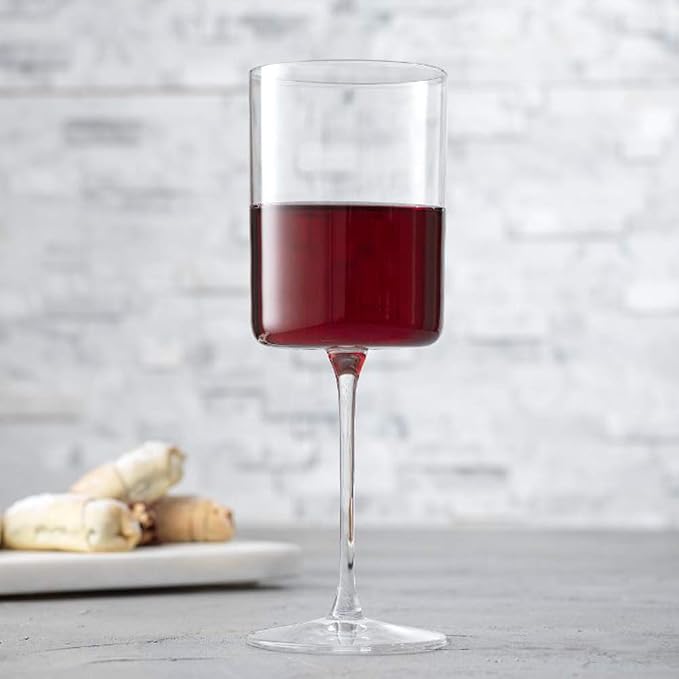 JoyJolt Claire 14oz Red Wine Glass Set, Large Wine Glasses Set of 2, Elegant Crystal Wide Rim Stemware, Modern Glasses with Stem, Made in Europe Stemmed Glassware for Unique Gifts - Image 5