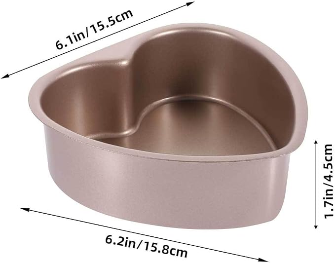 VOSAREA Heart Shaped Cake Pans with Removable Bottom Stainless Steel Heart Cake Mold Springforms Cheesecake Pan Diy Baking Mold Tool for Valentines Day Wedding (6 Inch) - Image 2