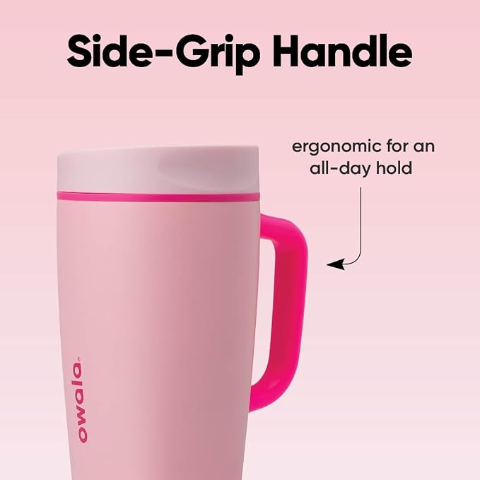 Owala SmoothSip Slider Stainless Steel Insulated Travel Mug with Handle, 100% Leak Proof, For Hot and Cold Drinks, Travel Friendly with Sliding Lock Lid, 12oz, BPA Free, Leak Proof, Pucker Up - Image 5