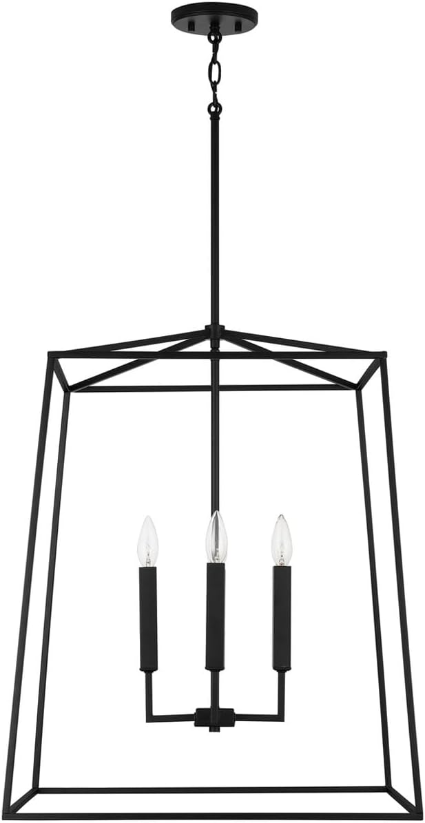 Capital Lighting 537643MB Thea Lantern Foyer Pendant, 4-Light 240 Total Watts, 28" H x 22" W, Matte Black by CapitalLightingFixtureCompany