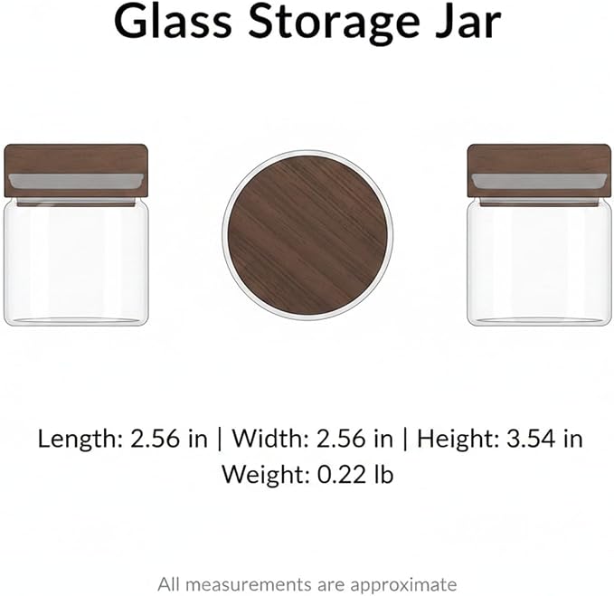 Glass Storage Jar with Acacia Wood Lid, Borosilicate Food Canister for Coffee Beans Tea Sugar Dry Pantry Staples (1 PC) - Image 7