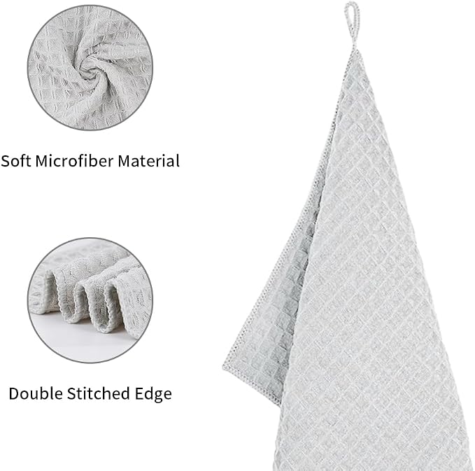watchget Microfiber Cleaning Cloth,Barista Micro Towels 10 Pack Light Grey | Professional 12"x12" Lint-free Rags;Waffle Weave;Highly Absorbent Cleaning Towels for Espresso Steam Wands&Coffee Counters - Image 3