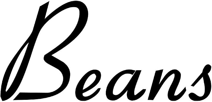 Beans 3.5w x 1.5h Label | Kitchen Organization | Die Cut Vinyl Decal | Black Retro Font (Sticker Only) by MinglewoodTrading