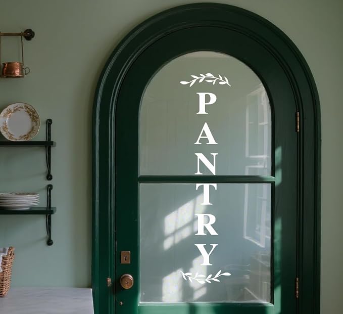 Pantry Door Decal – White Vinyl Kitchen Sticker – Farmhouse Pantry Room Door Sign for Kitchen Wall or Glass, 27.5 x 6.6 Inch - Image 3