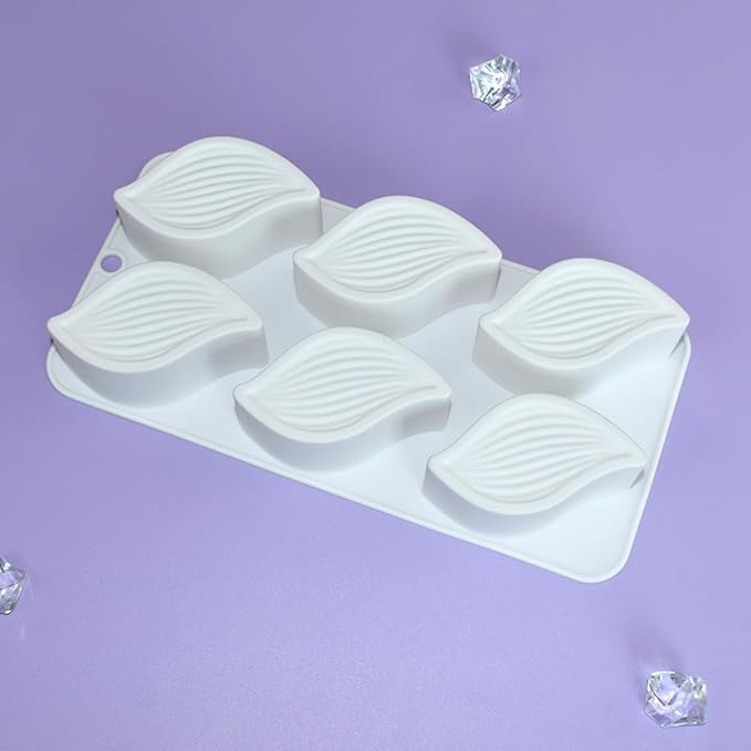 mostsom 3D Silicone Mousse Mold Wave Leaf Shape Mould for Baking Premium Nonstick Chocolate, Cake, Candy, Brownie, French Dessert, Pastry, Ice Cream Molds (A_ Wave Leaf)