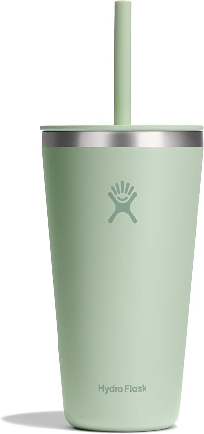 Hydro Flask All Around Tumbler Straw Lid, Insulated Travel Mug, Stainless Steel Coffee Cup 28 Oz Aloe by Unknown