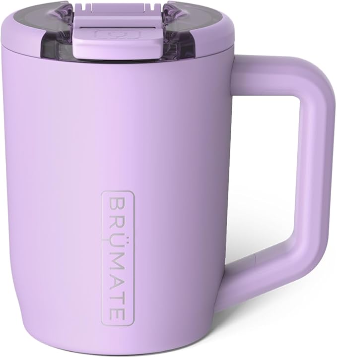 BrüMate Müv - 15oz 100% Leak Proof Insulated Coffee Mug with Handle & Lid - Stainless Steel Coffee Travel Mug - Double Walled Coffee Cup (Lavender) by Br%C3%BCMate