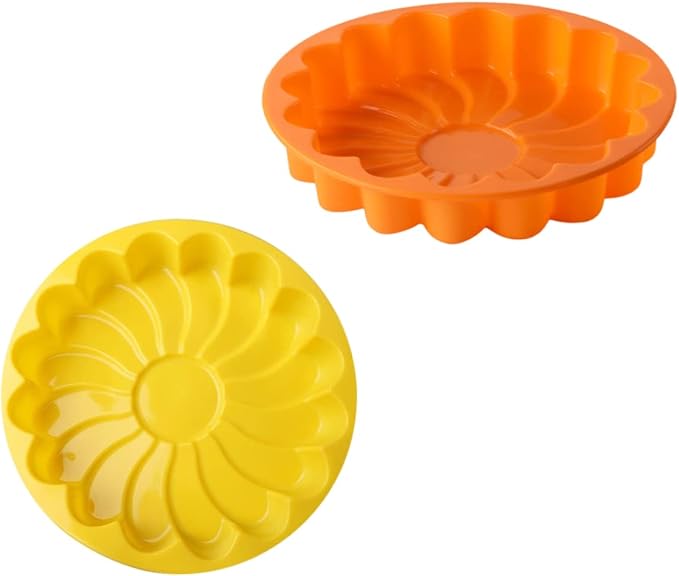 LABRIMP 2pcs Round Silicone Cake Mold Pan Non-stick Bakeware for Quiche Tart and Flexible Silicone Mixed Colors for Home Professional Baking by LABRIMP