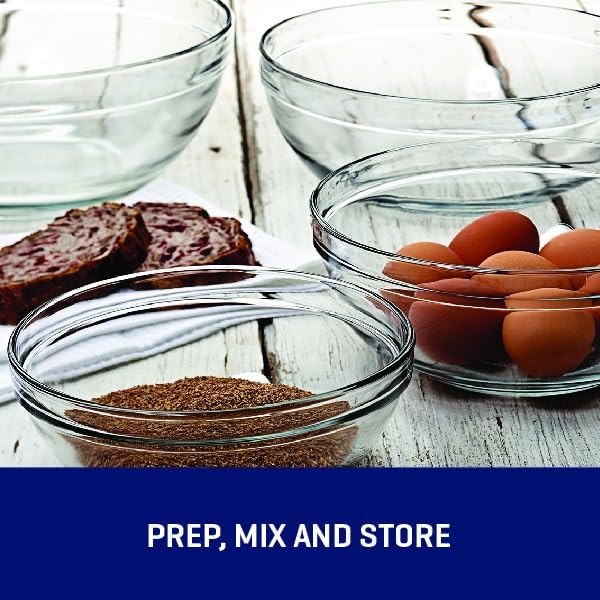 Anchor Hocking 10 Piece Mixing Bowl Set, Nesting Serving Bowls & Mixing Bowls (1 oz, 2 oz, 4 oz, 6 oz, 10 oz, 16 oz, 1 Qt, 1.5 Qt, 2.5 Qt, 3.5 Qt) - Image 6