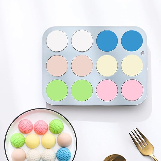 24 Cavities Novelty Round Shape Candy and Chocolate Silicone Mold, 2 Different Round, Non-Stick, Baking Molds for Making Cake Decoration, Jelly, Caramel, Ganache and Ice Cubes, 2 Count