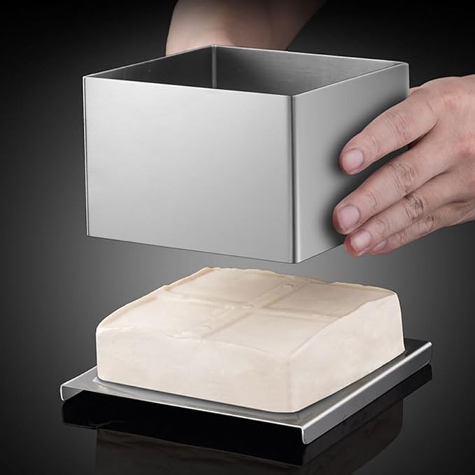 Reusable Stainless Steel Tofu Mold Pressing Tool with Cloth for DIY Cooking, Easy to Clean and Sturdy Tofu Presser Mold Suitable for Bean Curd and Food Preparation - Image 4