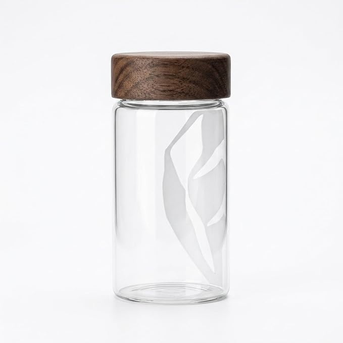 Clear Glass Storage Jar with Acacia Wood Lid - Kitchen Canister for Pantry Organization, Countertop Display, and Dry Food Storage by Unknown