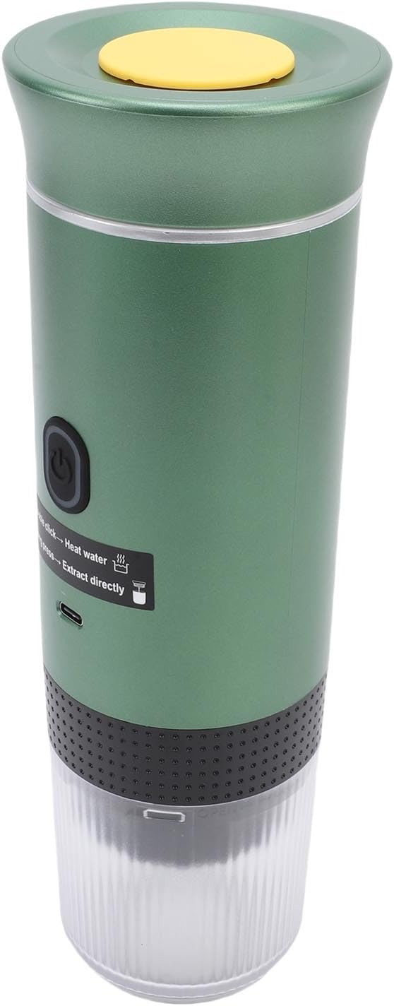Zunate Portable Capsules Coffee Maker with 20 Bar Pump, 3 in 1 Automatic 72W Ground Coffee Machine for Travel Home Office with 120ML Cup, Gray (Green) - Image 2