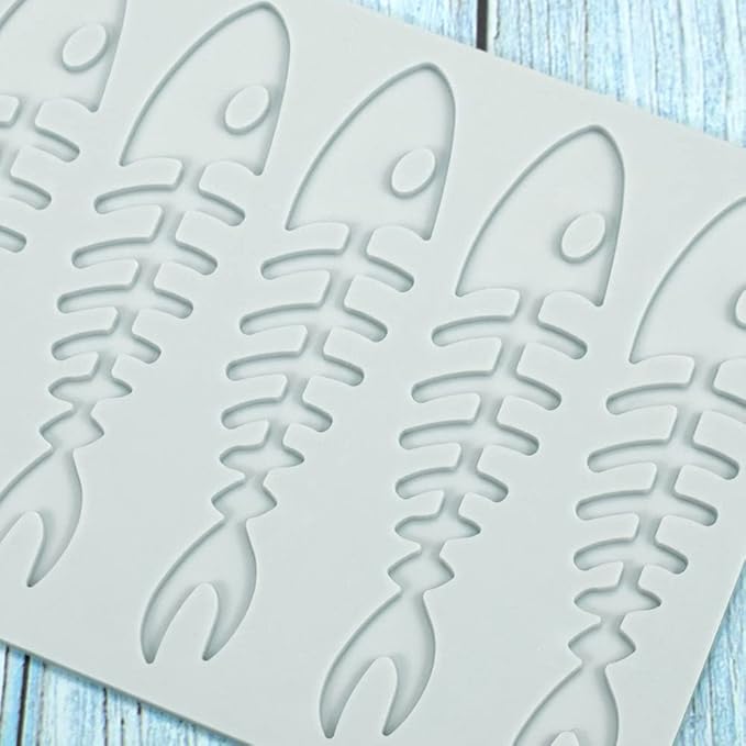 Lobster Shape Lace Silicone Mold Chocolate Candy 3D Hollow Fishbone Candy Mold Food Cooking Meals Decorations Fondant Mold Polymer Clay Molds (B_6.4x4.36x0.12inch)