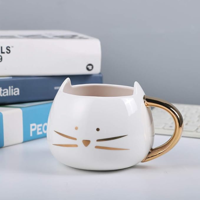 Koolkatkoo Cat Coffee Mug for Women Girls Cute Ceramic Meow Mugs for Cat Lover Tea Cup 12 oz White - Image 3