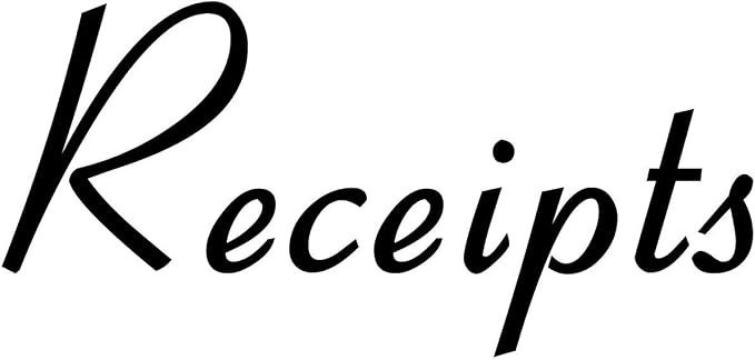 Receipts 3.5w x 2h Label | Kitchen Home Organization | Die Cut Vinyl Decal | Black Retro Font (Sticker Only) by MinglewoodTrading