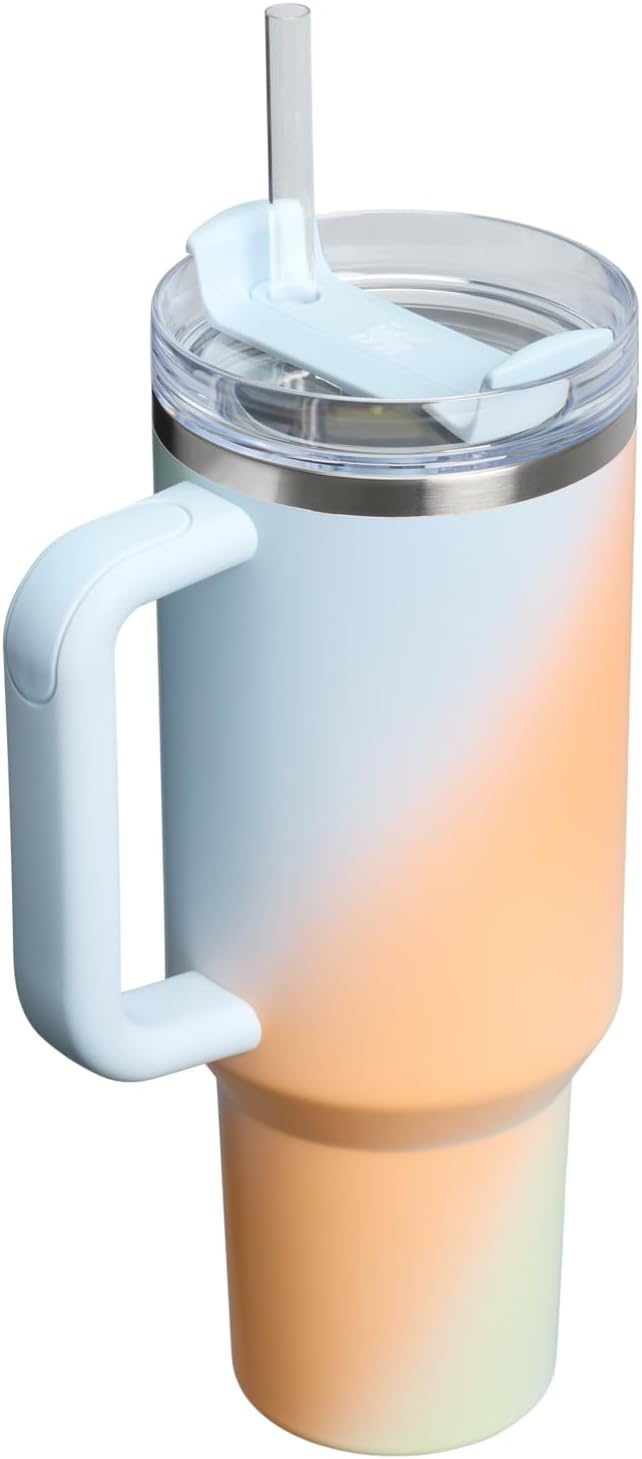 STANLEY Quencher H2.0 Flow State Tumbler, 40 oz, Sunrise Spiral | Handle and Straw | 3-Position Lid | Cup Holder Compatible for Travel | Insulated Stainless Steel Cup | BPA-Free - Image 3