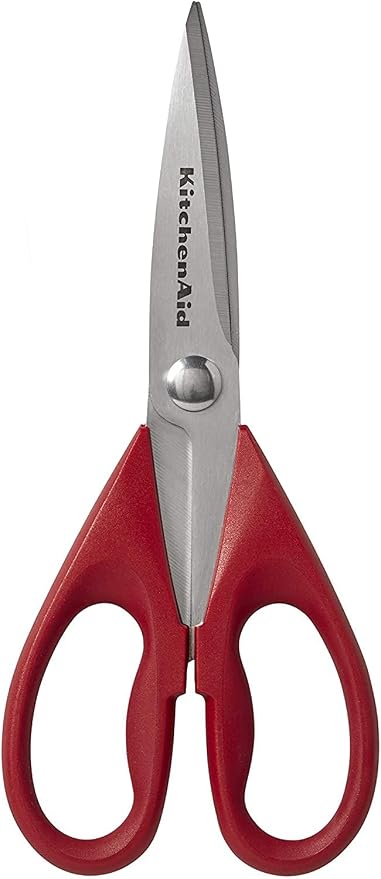 KitchenAid All Purpose Kitchen Shears with Protective Sheath Durable Stainless Steel Scissors, Dishwasher Safe, Soft Grip Comfort Handle, 8.72 Inch, Red by Unknown
