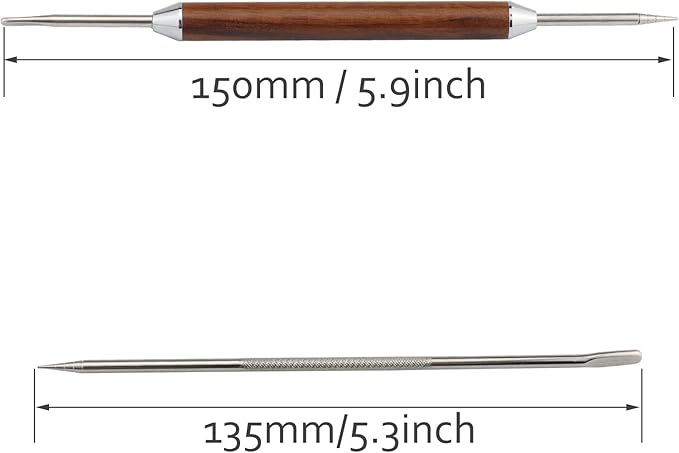 JJHXSM 3pcs Stainless Steel Coffee Art Pen Barista Tool Latte Needle with/Without Wood Handle for DIY Coffee Decor