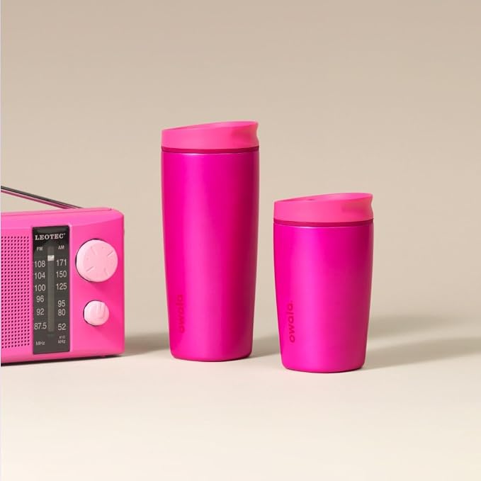 Owala SmoothSip Slider Insulated Stainless Steel Coffee Tumbler, Reusable Iced Coffee Cup, Hot Coffee Travel Mug, BPA Free 20 oz, Read My Lips - Image 7