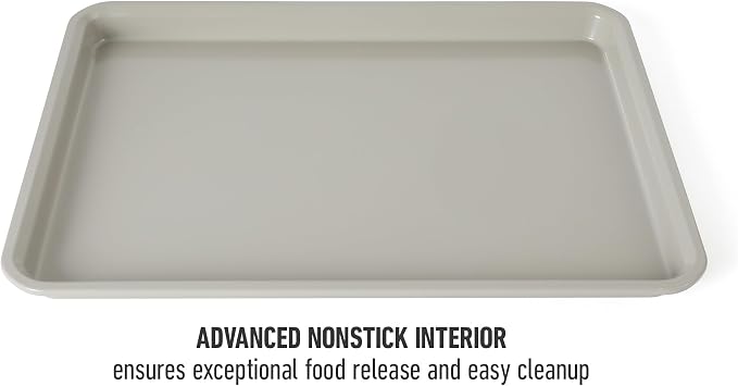 Calphalon Legacy 18 x 13 Inch PFA Free Nonstick Cookie Sheet Baking Pan in Taupe, Durable Heavy Gauge Steel Bakeware for Even Heating, Oven Safe Baking Tray for Cookies - Image 5