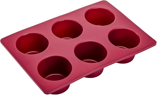 Nalchios Silicone Muffin Pan 1 Pack, 6-Cavity Chocolate Molds Silicone, Nonstick BPA Free Silicone Baking Molds, Dishwasher & Microwave Safe Muffin Tin, Easy To Use and Clean Candy Molds
