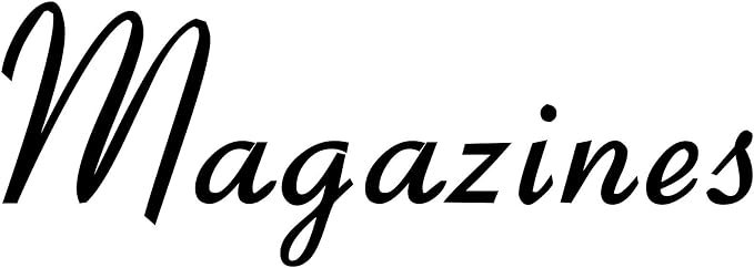 Magazines 5.25w x 2h Label | Home Organization | Die Cut Vinyl Decal | Black Retro Font (Sticker Only) by MinglewoodTrading
